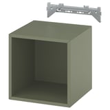 EKET Wall-mounted shelving unit, grey-green, 35x35x35 cm