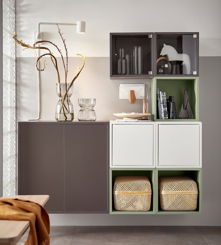 EKET Wallmounted shelving unit, light green, 35x25x35 cm IKEA