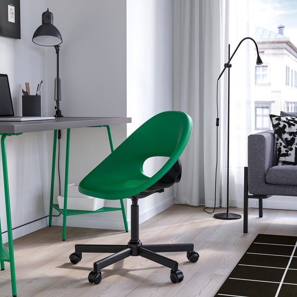 ELDBERGET / MALSKÄR Swivel chair, green/black