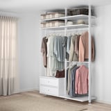 ELVARLI Wardrobe combination, white, 175x51x222-350 cm