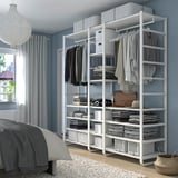 ELVARLI Wardrobe combination, white, 205x55x216 cm