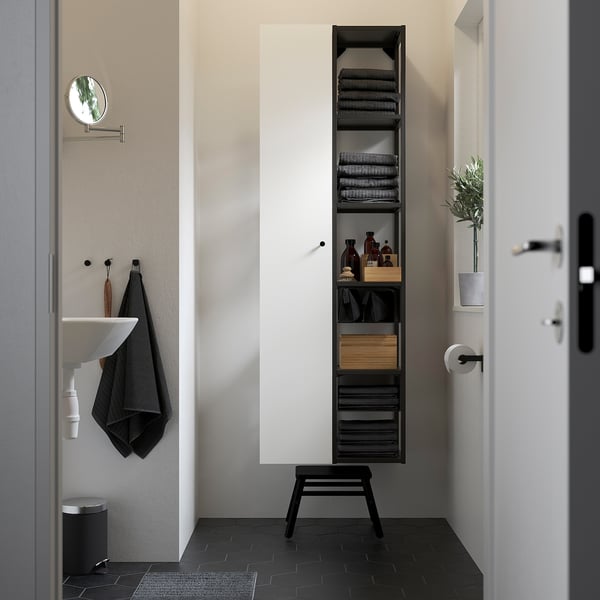 ENHET Storage combination, anthracite/white, 60x32x180 cm