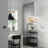 ENHET Storage combination, white/grey frame, 90x32x180 cm