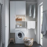 ENHET Storage combination, white/high-gloss white, 90x32x180 cm