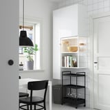 ENHET Storage combination, white/high-gloss white, 90x32x180 cm