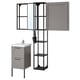 ENHET / TVÄLLEN Bathroom furniture, set of 16, grey frame/anthracite Pilkån tap, 44x43x87 cm