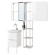 ENHET / TVÄLLEN Bathroom furniture, set of 16, high-gloss white/white Glypen tap, 44x43x87 cm