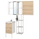 ENHET / TVÄLLEN Bathroom furniture, set of 16, oak effect/white Pilkån tap, 44x43x87 cm