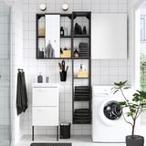 ENHET / TVÄLLEN Bathroom furniture, set of 16, white/anthracite Pilkån tap, 44x43x87 cm
