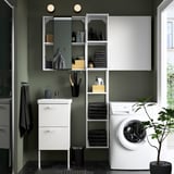 ENHET / TVÄLLEN Bathroom furniture, set of 16, white/Pilkån tap, 44x43x87 cm