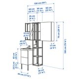 ENHET / TVÄLLEN Bathroom furniture, set of 16, white/Pilkån tap, 44x43x87 cm