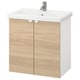 ENHET / TVÄLLEN Wash-basin cabinet with 2 doors, oak effect/white Pilkån tap, 64x43x65 cm
