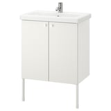 ENHET / TVÄLLEN Wash-basin cabinet with 2 doors, white/Pilkån tap, 64x43x87 cm