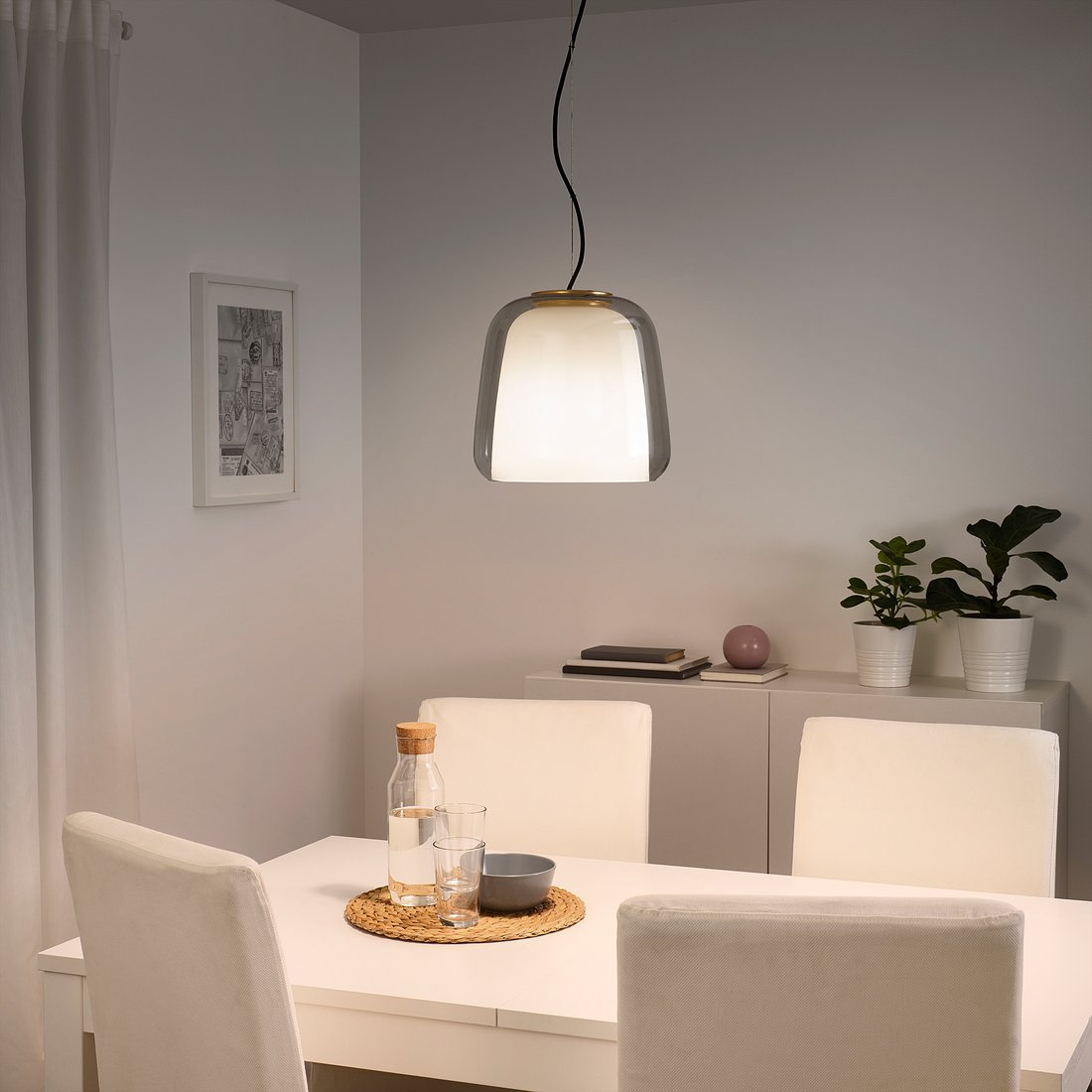 EVEDAL Pendant lamp, grey - IKEA