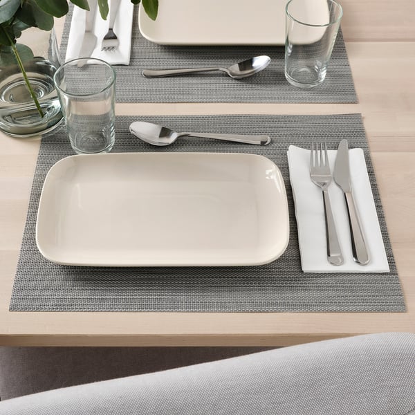 FÄRGKLAR Plate, glossy beige, 30x18 cm