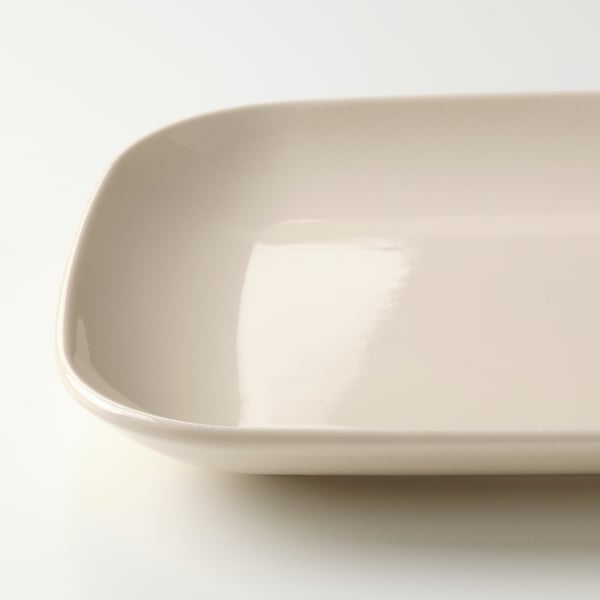 FÄRGKLAR Plate, glossy beige, 30x18 cm