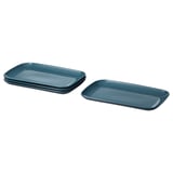 FÄRGKLAR Plate, glossy dark turquoise, 30x18 cm