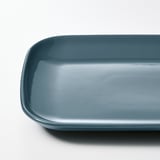 FÄRGKLAR Plate, glossy dark turquoise, 30x18 cm