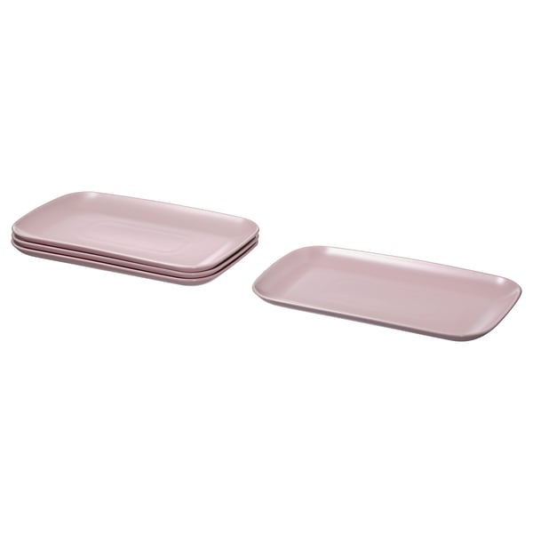 FÄRGKLAR Plate, matt light pink, 30x18 cm