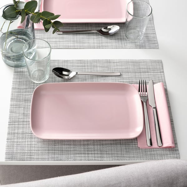 FÄRGKLAR Plate, matt light pink, 30x18 cm