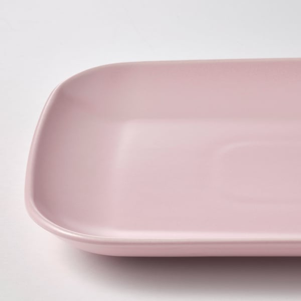 FÄRGKLAR Plate, matt light pink, 30x18 cm