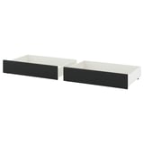 FÅGELFJÄLLET Bed storage box, set of 2, black oak effect, 200 cm