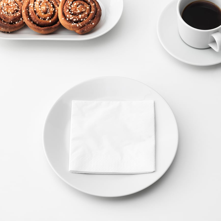 FANTASTISK paper napkin, white, 24x24 cm IKEA Malaysia