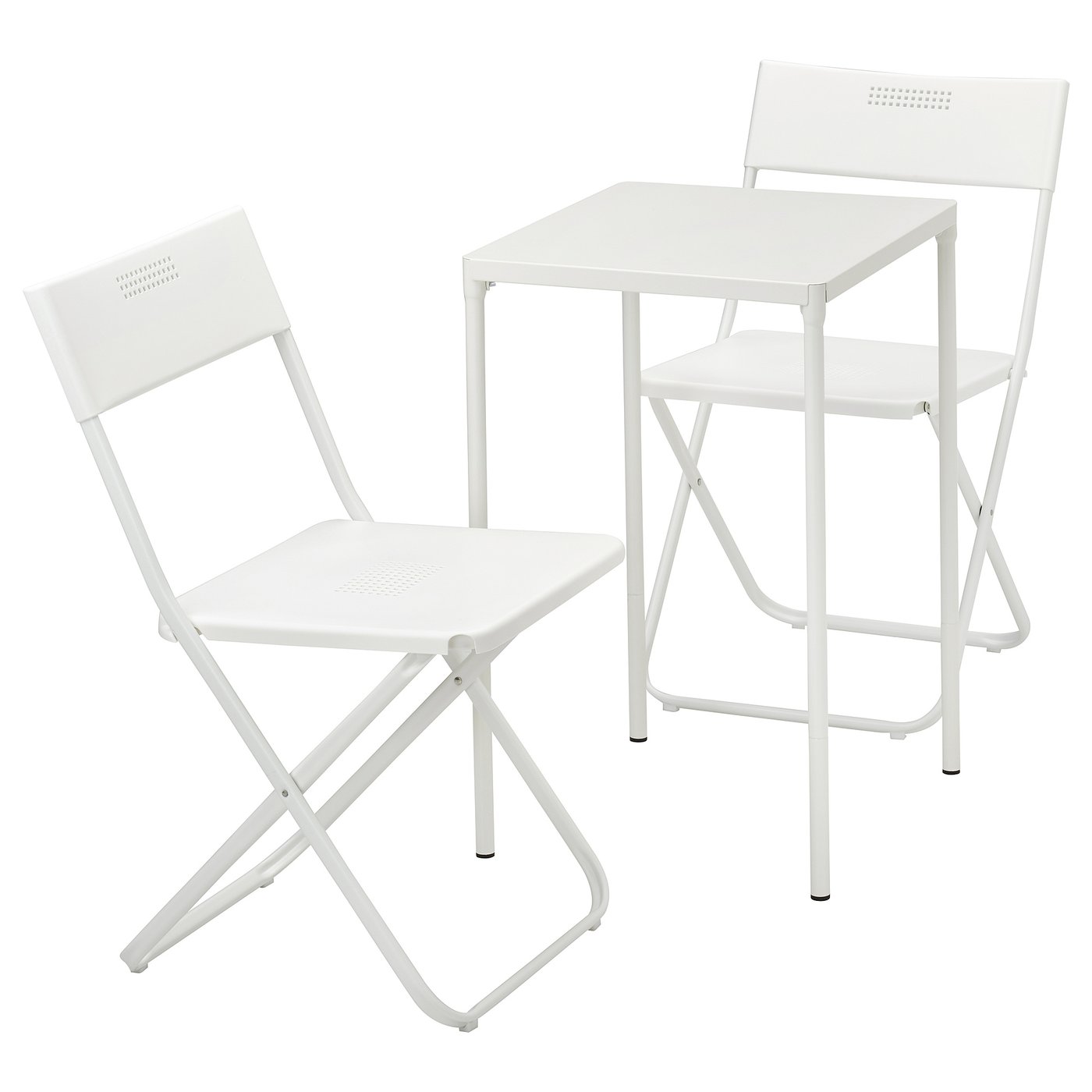 FEJAN table+2 folding chairs, outdoor, white/white IKEA Malaysia