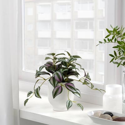 FEJKA Artificial potted plant, in/outdoor Spiderwort, 9 cm