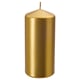 FENOMEN Unscented block candle, gold-colour, 14 cm