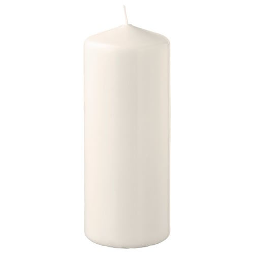 FENOMEN white pillar candle, cotton wick, smooth design, stands upright.