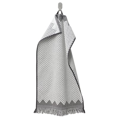 FJÄLLSTARR Hand towel, white/grey, 40x70 cm