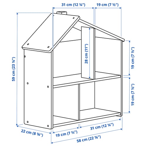 Illustration with measurements for the product: FLISAT.