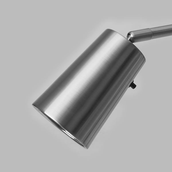 FLUGBO Floor uplighter/reading lamp, nickel-plated