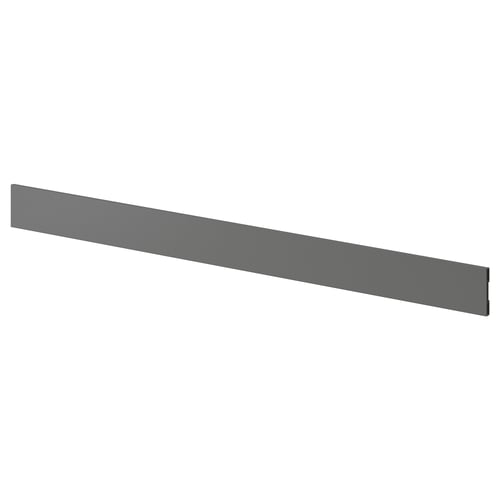 FÖRBÄTTRA kitchen plinth in dark grey, rectangular shape, plastic material.