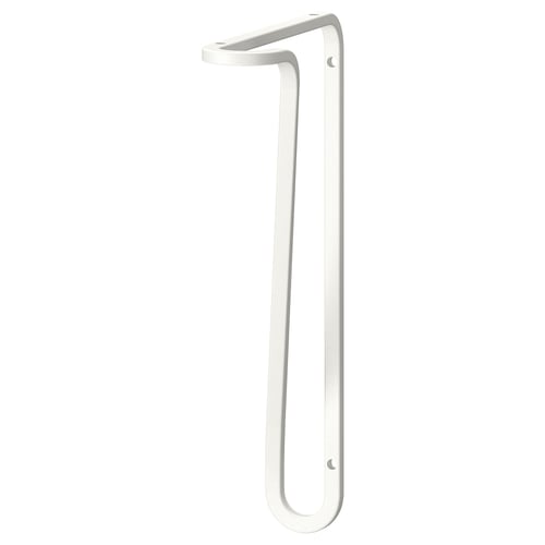 White FÖRLÄGGARE twist wall bracket for 20-30 cm shelves, steel powder coated.
