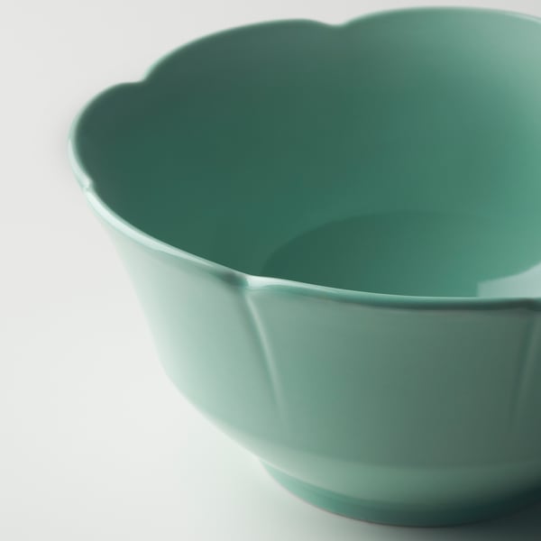 FÖSSTA Bowl, turquoise petals, 18 cm