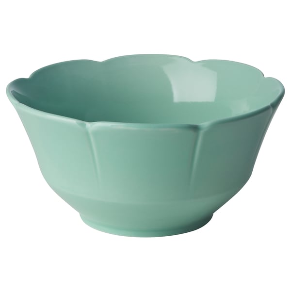 FÖSSTA Bowl, turquoise petals, 18 cm