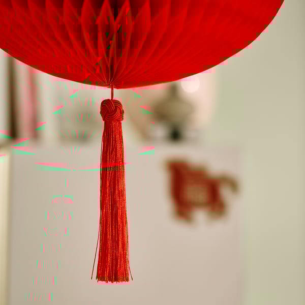 FÖSSTA Decoration, rounded/red, 30 cm