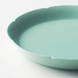 FÖSSTA Deep plate, turquoise/petals, 22 cm