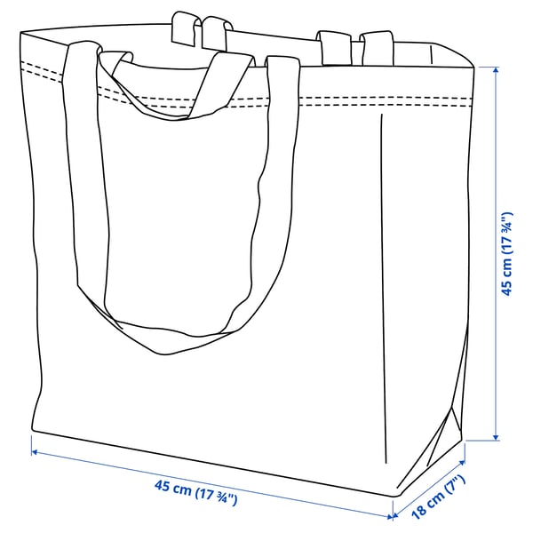 FRAKTA Carrier bag, medium, blue, 45x18x45 cm/36 l