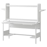 FREDDE Gaming desk, white, 140/185x74x146 cm