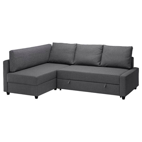 FRIHETEN / KLAGSHAMN Corner sofa-bed with storage, Skiftebo dark grey - IKEA