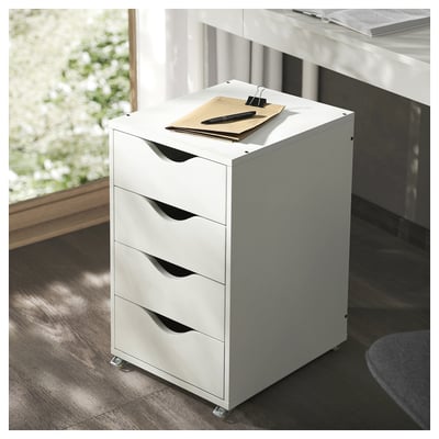 FRIIDROTT Drawer unit on castors, white, 35x56 cm