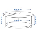 FRÖTORP Coffee table, anthracite marble effect/black glass, 88 cm