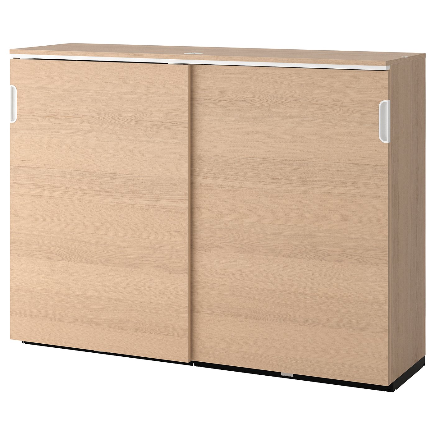 GALANT with sliding doors, white stained oak veneer, 160x120 cm