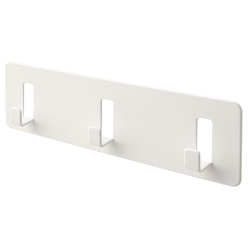 A GALTBOX, a white, rectangular wall mount with three hooks made of powder-coated steel.