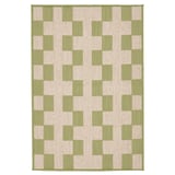 GÅNGSTIG Kitchen mat, flatwoven green/off-white, 60x90 cm