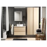 GODMORGON High cabinet, white stained oak effect, 40x32x192 cm