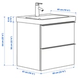 GODMORGON / ODENSVIK Wash-stand with 2 drawers, high-gloss white/Dalskär tap, 63x49x64 cm